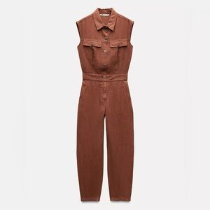 Zara Linen Jumpsuit small